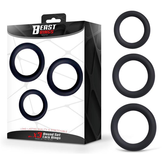 Set of 3 Penis Rings Silicone S M and L