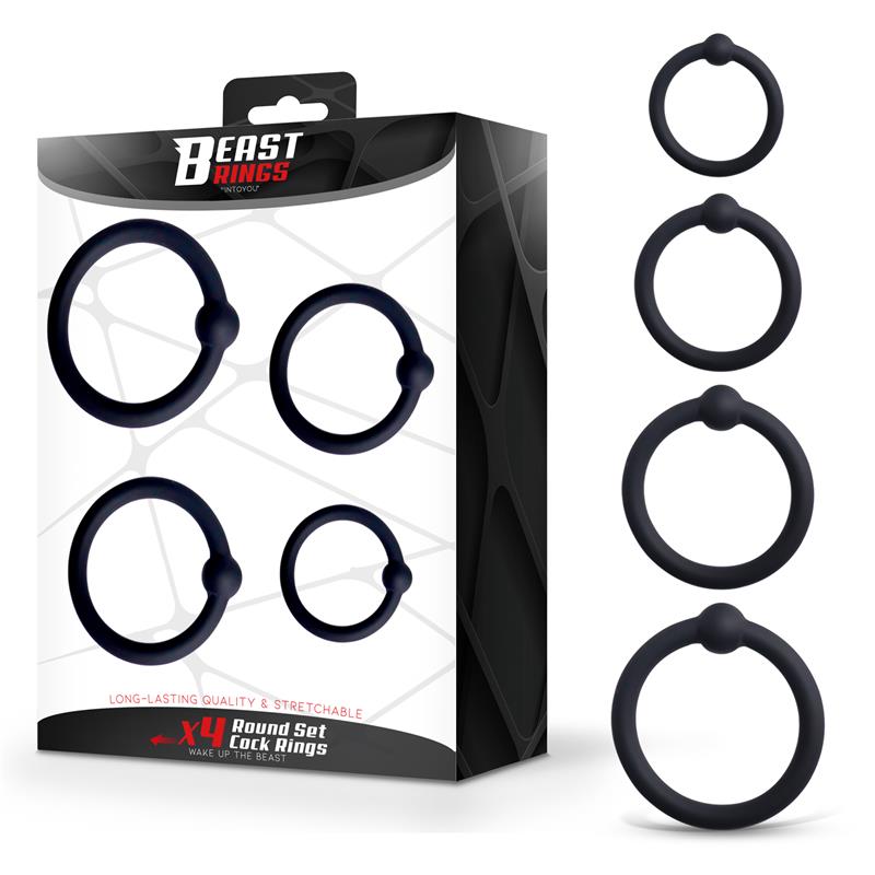 Set of 4 Penis Rings Silicone S M L and XL
