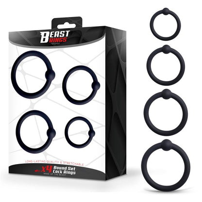Set of 4 Penis Rings Silicone S M L and XL