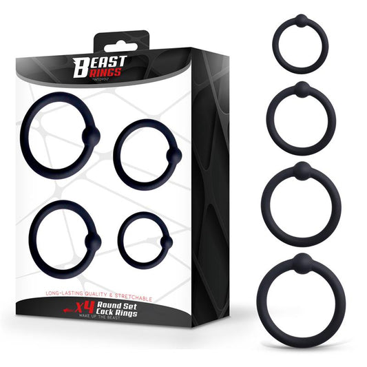 Set of 4 Penis Rings Silicone S M L and XL