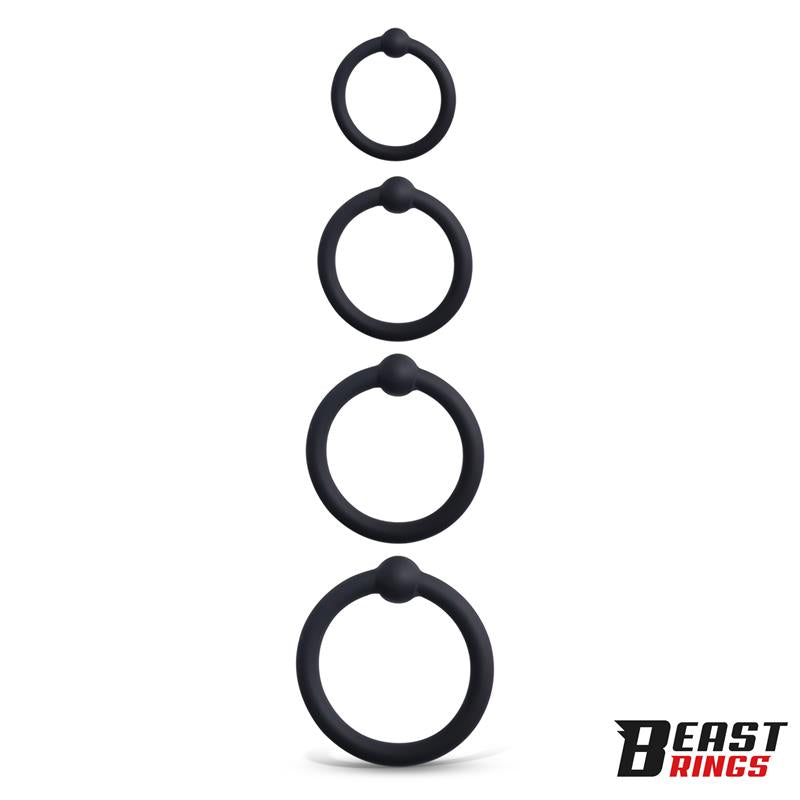 Set of 4 Penis Rings Silicone S M L and XL
