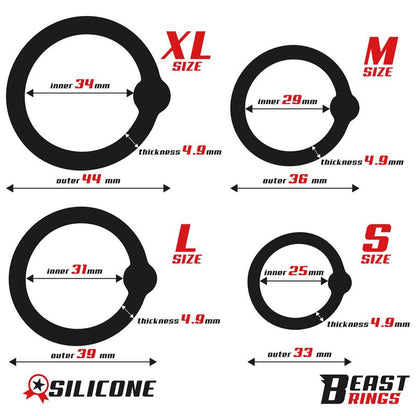 Set of 4 Penis Rings Silicone S M L and XL