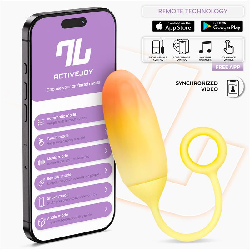 Vibrating Egg Double Layer Silicone with APP Yellow Orange