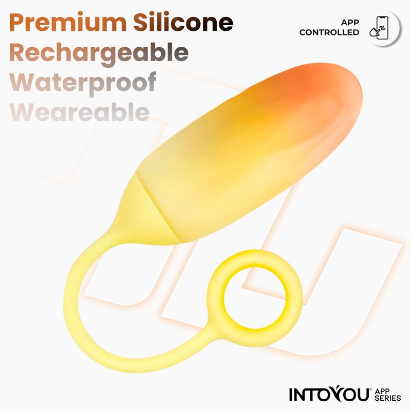 Vibrating Egg Double Layer Silicone with APP Yellow Orange