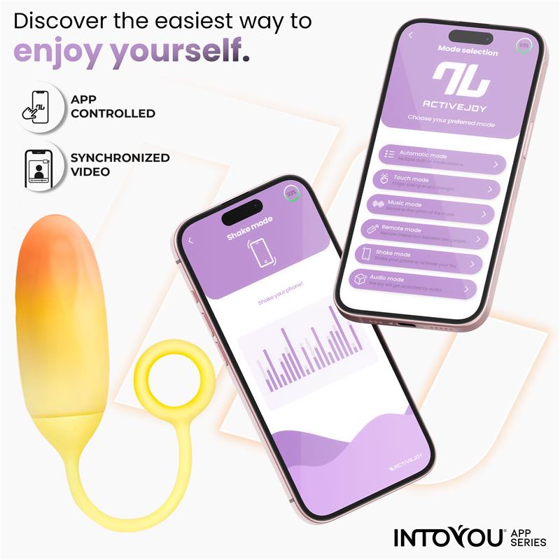 Vibrating Egg Double Layer Silicone with APP Yellow Orange