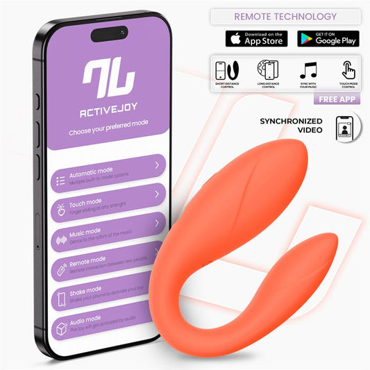 Couple Toy with App Flexible Silicone Salmon