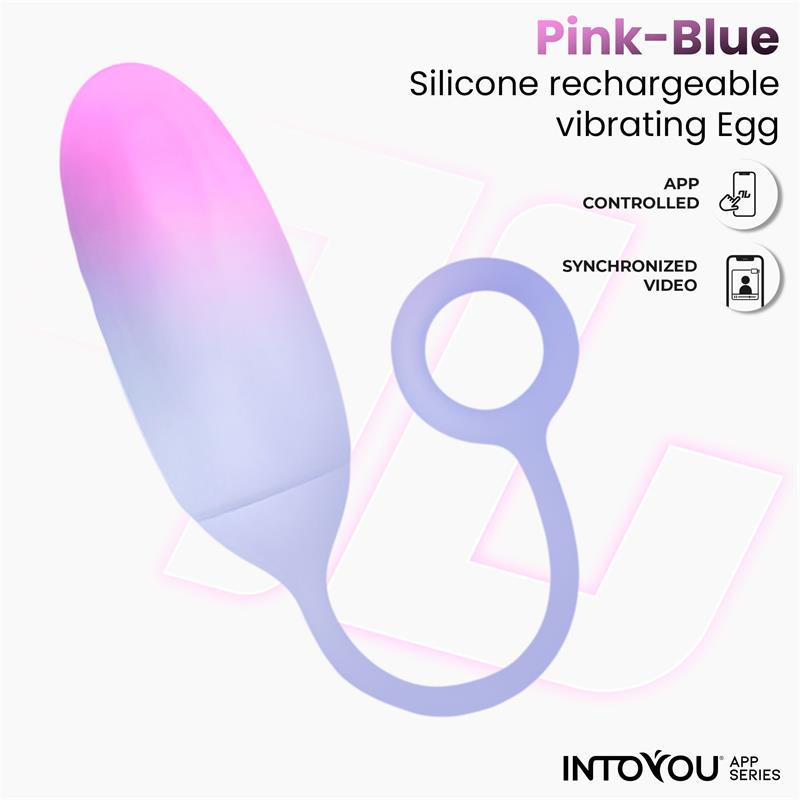 Vibrating Egg Double Layer Silicone with APP Pink Blue