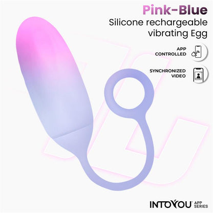 Vibrating Egg Double Layer Silicone with APP Pink Blue