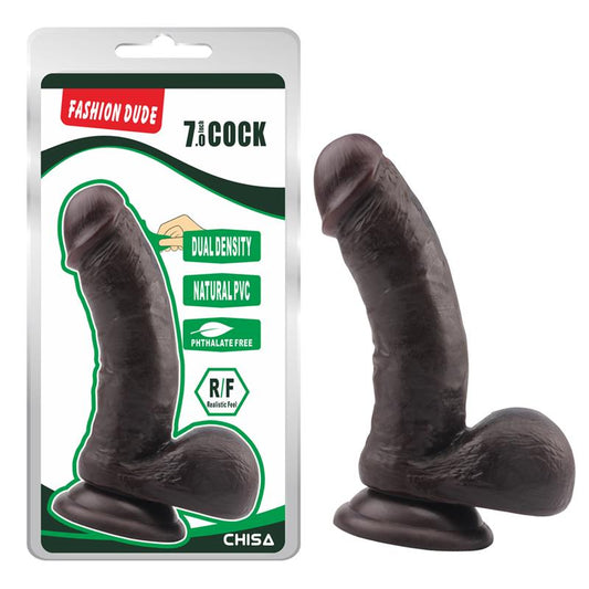 Dildo Dual Density Fashion Dude 175 x 4 cm Brown