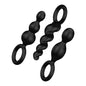 Pack of 3 Plugs Silicone Black