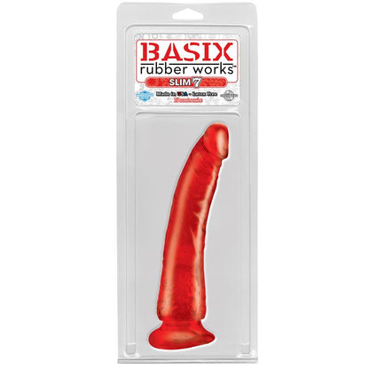 Dildo Slim 1778 cm with Suction Cup Red