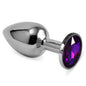 Butt Plug Silver Rosebud Classic with Purple Jewel Size S