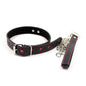 Collar with Metal Leash Black Red